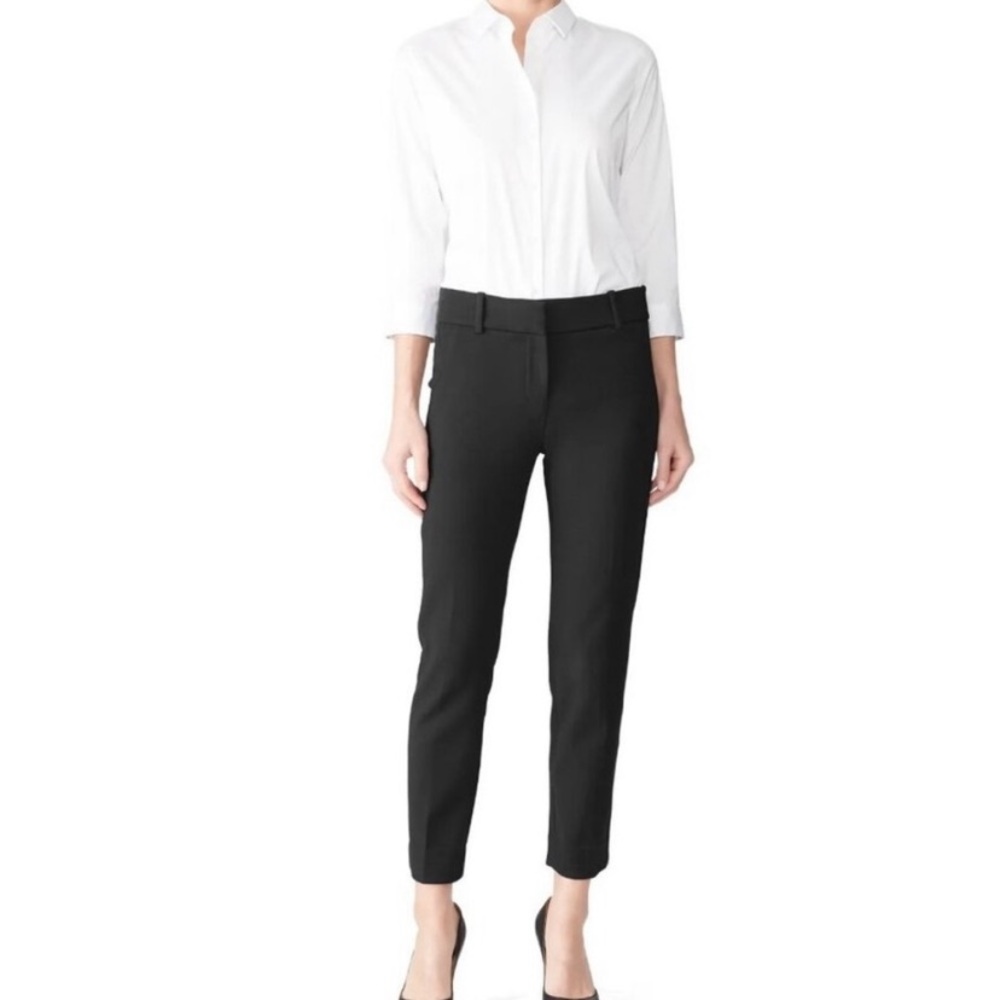 J Crew Women’s Cameron Pants Sz 2 Black Slim ankle Stretch Preppy